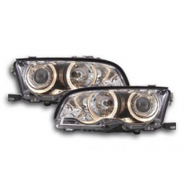 Faros Delanteros Angel Eyes Set Bmw Serie 3 E46 Coupe/Cabrio, Cromado Fk Automotive