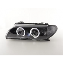 Faros Angel Eyes Bmw 3er E46 Coupe/Cabrio Bj. 03-05 Xenon Negro Fk Automotive