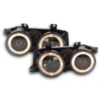 Faros Delanteros Angel Eyes Set  Bmw Serie 5 Modelo E34  88-94 Negro Fk Automotive