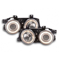 Faros Delanteros Angel Eyes Set  Bmw Serie 5 Modelo E34  88-94 Cromado Fk Automotive