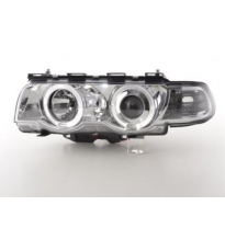 Faros Delanteros Set Angel Eyes Bmw Serie 7 Modelo E38  97-02 Cromado Fk Automotive