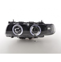 Faros Delanteros Set Angel Eyes Bmw Serie 7 Modelo E38  97-02 Negro Fk Automotive