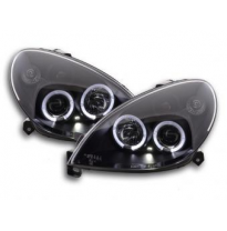 Faros Delanteros Set Angel Eyes Citroen Xsara Modelo N7  00-05 Negro Con Faros Antiniebla Delanteros Fk Automotive