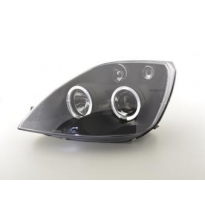 Faros Delanteros Set Angel Eyes Ford Fiesta Modelo Mk6  03-07 Negro Fk Automotive
