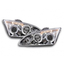 Faros Delanteros Angel Eyes Set Ford Focus 2  05-08 Cromado Fk Automotive