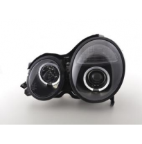 Faros Delanteros Set Angel Eyes Mercedes Clase E Modelo W210  97-01 Negro Fk Automotive