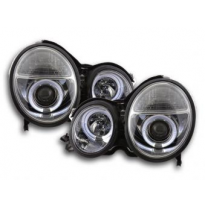 Faros Delanteros Set Angel Eyes Mercedes Clase E Modelo W210  97-01 Cromado Fk Automotive