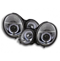 Faros Delanteros Set Angel Eyes Mercedes Clase E Modelo W210  97-01 Cromado Fk Automotive