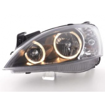 Faros Delanteros Angel Eyes Set Opel Corsa C, Negro Fk Automotive