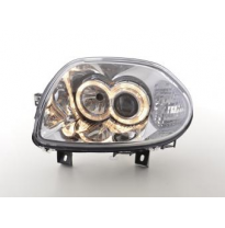 Faros Delanteros Set Angel Eyes Renault Clio Modelo B  98-01 Cromado Fk Automotive