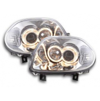 Faros Delanteros Angel Eyes Set Renault Clio Modelo B  98-01 Cromado Fk Automotive