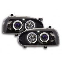 Faros Delanteros Set Angel Eyes Vw Golf 3 Modelo 1hxo 1 Exo  91-97 Negro Fk Automotive