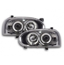Faros Delanteros Set Angel Eyes Vw Golf 3 Modelo 1hxo 1 Exo  91-97 Cromado Fk Automotive