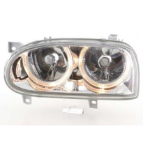 Faros Angel Eyes Para Vw Golf 3 (Tipo 1hxo, 1 Exo) 91-97 Cromado Fk Automotive