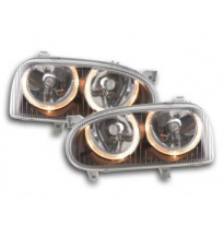 Faros Angel Eyes Para Vw Golf 3 (Tipo 1hxo, 1 Exo) 91-97 Negro Fk Automotive
