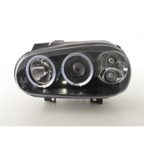 Faros Delanteros Set Angel Eyes Vw Golf 4 Modelo 1j  98-03 Negro Fk Automotive