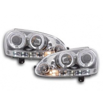 Faros Delanteros Set Angel Eyes Vw Golf 5  03-08, Cromado Fk Automotive