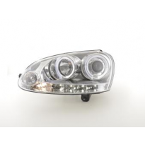 Faros Delanteros Set Angel Eyes Vw Golf 5 Modelo 1k  03-08 Cromado Fk Automotive