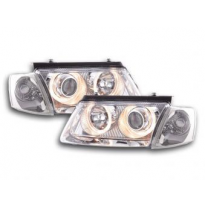 Faros Delanteros Angel Eyes Set  Vw Passat Modelo 3b  97-00 Cromado Fk Automotive
