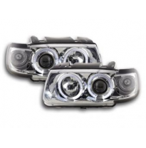 Faros Delanteros Set Angel Eyes Vw Polo Modelo 6n  94-99 Cromado Fk Automotive