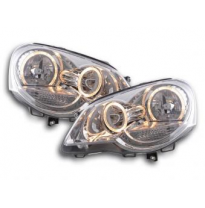 Faros Delanteros Angel Eyes Set  Vw Polo Modelo 9n2  05-09 Cromado Fk Automotive