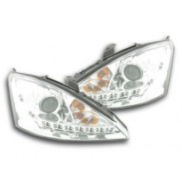 Faros Delanteros Luz Diurna Set Ford Focus  98-01 Cromado Fk Automotive