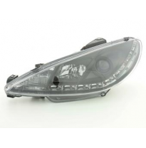Faros Delanteros Luz Diurna Set Peugeot 206  98- Negro Fk Automotive