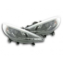 Faros Delanteros Luz Diurna Set Peugeot 207  06- Negro Fk Automotive