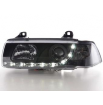 Faros Delanteros Luz Diurna Set Bmw Serie 3 E36 Sedan/Touring  92-98, Negro Fk Automotive