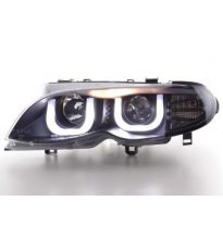Faros Delanteros Luz Diurna Set Bmw Serie 3 E46 Sedan/Touring  02-05, Negro Fk Automotive