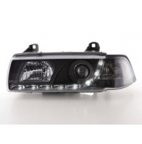 Faros Delanteros Luz Diurna Set Luz Diurna Bmw Serie 3 E36 Sedan Negro Fk Automotive