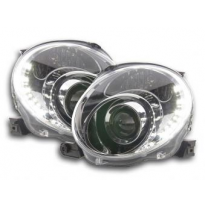 Faros Delanteros Luz Diurna Set Fiat 500  07- Cromado Fk Automotive
