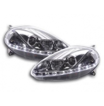 Faros Delanteros Luz Diurna Set Fiat Grande Punto Modelo 199  05-08 Cromado Fk Automotive