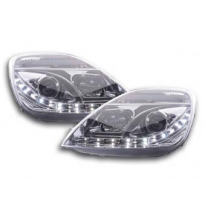 Faros Delanteros Luz Diurna Set Ford Fiesta Modelo Mk6  03-07 Cromado Fk Automotive