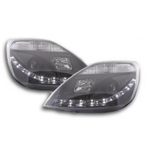 Faros Delanteros Luz Diurna Set Ford Fiesta Modelo Mk6  03-07 Negro Fk Automotive