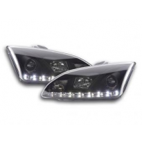 Faros Delanteros Luz Diurna Set Ford Focus 4/5-Ptas.  05-08 Negro Fk Automotive