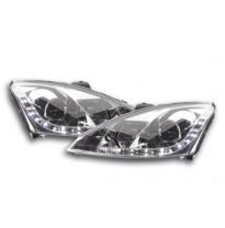 Faros Delanteros Luz Diurna Set Ford Focus 3/4/5-Ptas.  98-01 Cromado Fk Automotive
