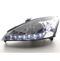 Faros Delanteros Luz Diurna Set Ford Focus  01-04 Cromado Fk Automotive