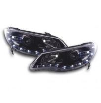 Faros Delanteros Luz Diurna Set Honda Civic Hybrid  07- Negro Fk Automotive
