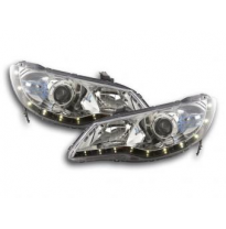 Faros Delanteros Set Angel Eyes Honda Civic Hybrid  07- Negro Fk Automotive