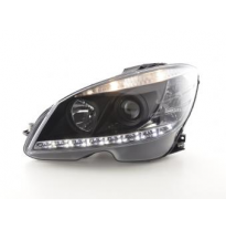 Faros Luz Diurna Mercedes C-Klasse W204 Bj. 07-10 Negro Fk Automotive