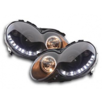 Faros Delanteros Luz Diurna Set Mercedes-Benz Clk Modelo W209  04-09, Negro Fk Automotive