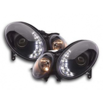 Faros Delanteros Luz Diurna Set Mercedes-Benz Clase E 211  02-06 Negro Fk Automotive