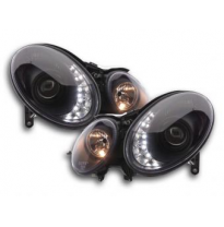 Faros Delanteros Luz Diurna Set Mercedes-Benz Clase E 211  06-09 Negro Fk Automotive