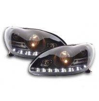 Faros Delanteros Luz Diurna Set Mercedes Benz Clase S Modelo W220  98-05 Negro Fk Automotive