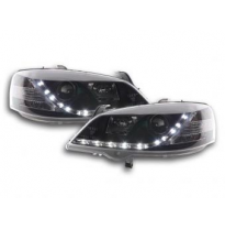 Faros Delanteros Luz Diurna Set Opel Astra Modelo G  98-03 Negro Fk Automotive