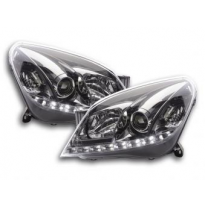 Faros Delanteros Luz Diurna Set Opel Astra Modelo H Cromado Fk Automotive