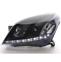 Faros Delanteros Luz Diurna Set Opel Astra Modelo H Negro Fk Automotive