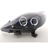 Faros Delanteros Set Angel Eyes Peugeot 107  05- Negro Fk Automotive