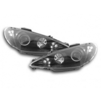 Faros Delanteros Luz Diurna Set Peugeot 206  98-05 Negro Fk Automotive